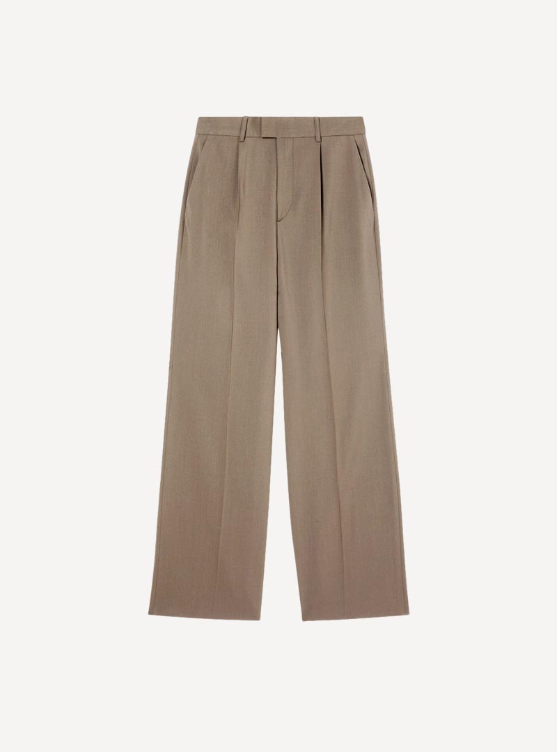 413 30 158 rohe Relaxed Single Pleated Trousers Khaki