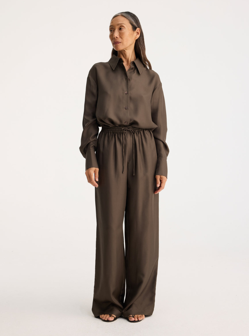 413 19 037 264 rohe Wide Leg Silk Trousers Earth