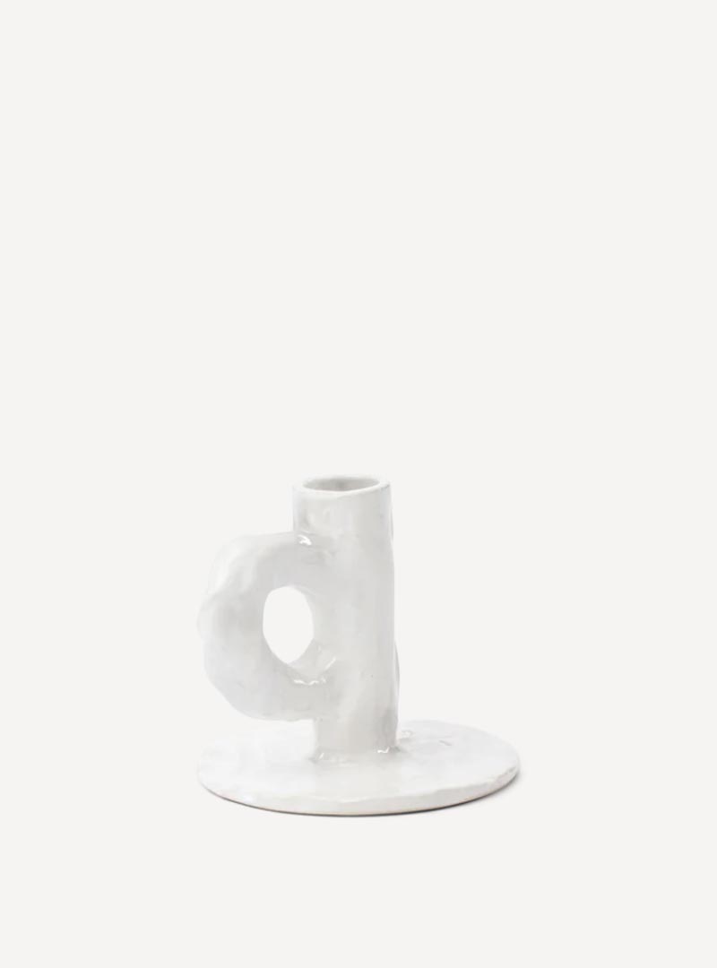 NIKO JUNE STUDIO CANDLE STICK HOLDER WHITE