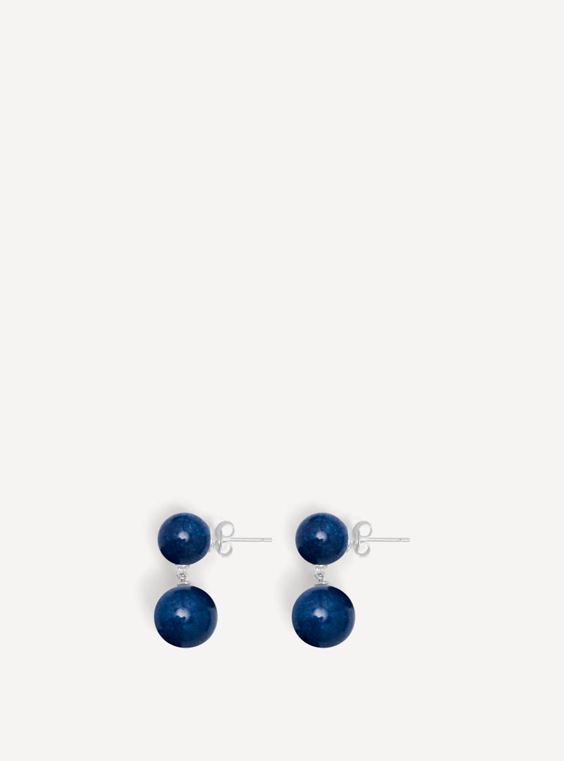 The Hannah Earrings Blue Dyed Jade