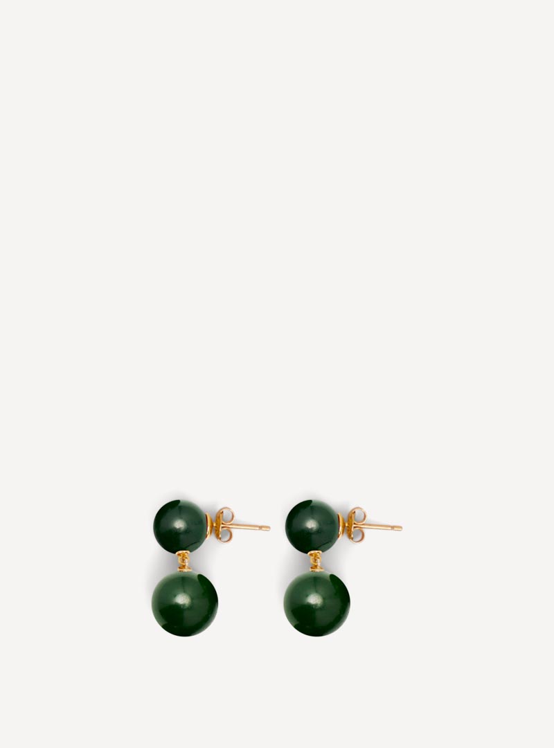 The Hannah Earrings Green Agate