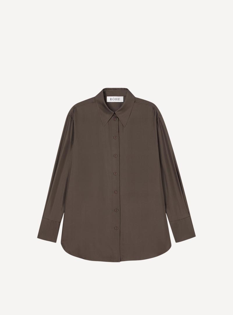 rohe Oversized Silk Shirt Earth