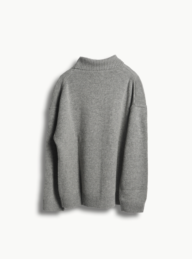 turtleneck knit grey back