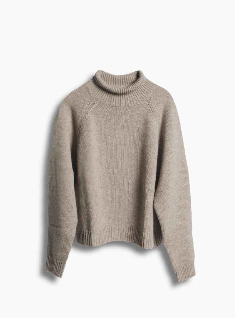 turtleneck knit sand front