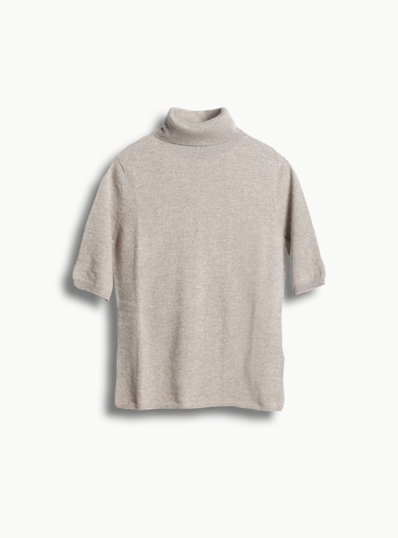 turtleneck short sand front