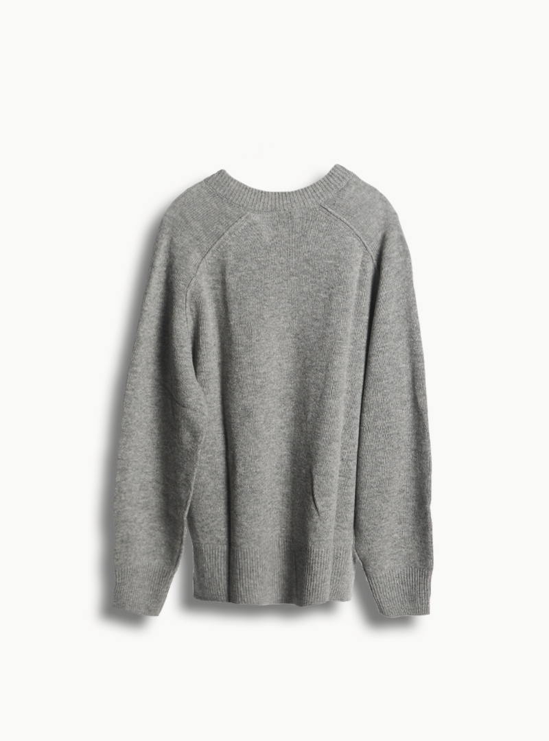 vneck knit long grey back