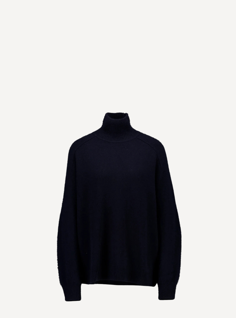 ALLUDE - Mockneck-sweater 1/1 | Navy - S